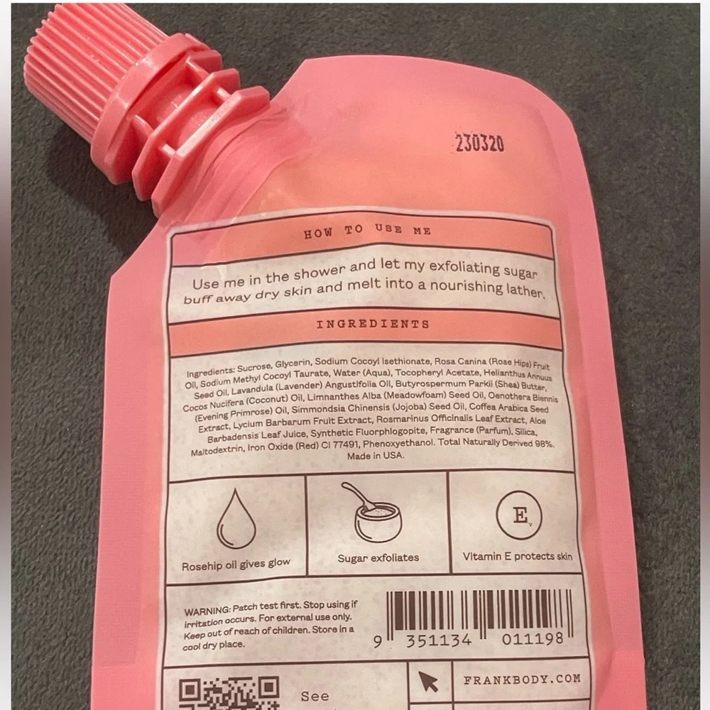 Frank Body Rosehip Body Scrub & Cleanser